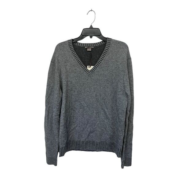 NWT Amicale | Cashmere Wool Blend Plated Jersey V-Neck Pullover Mens Sweater L - Picture 2 of 7